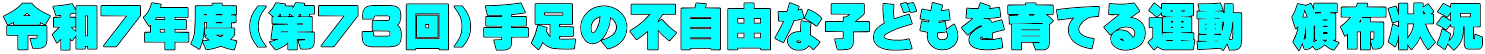 令和７年度（第７３回）手足の不自由な子どもを育てる運動　頒布状況 